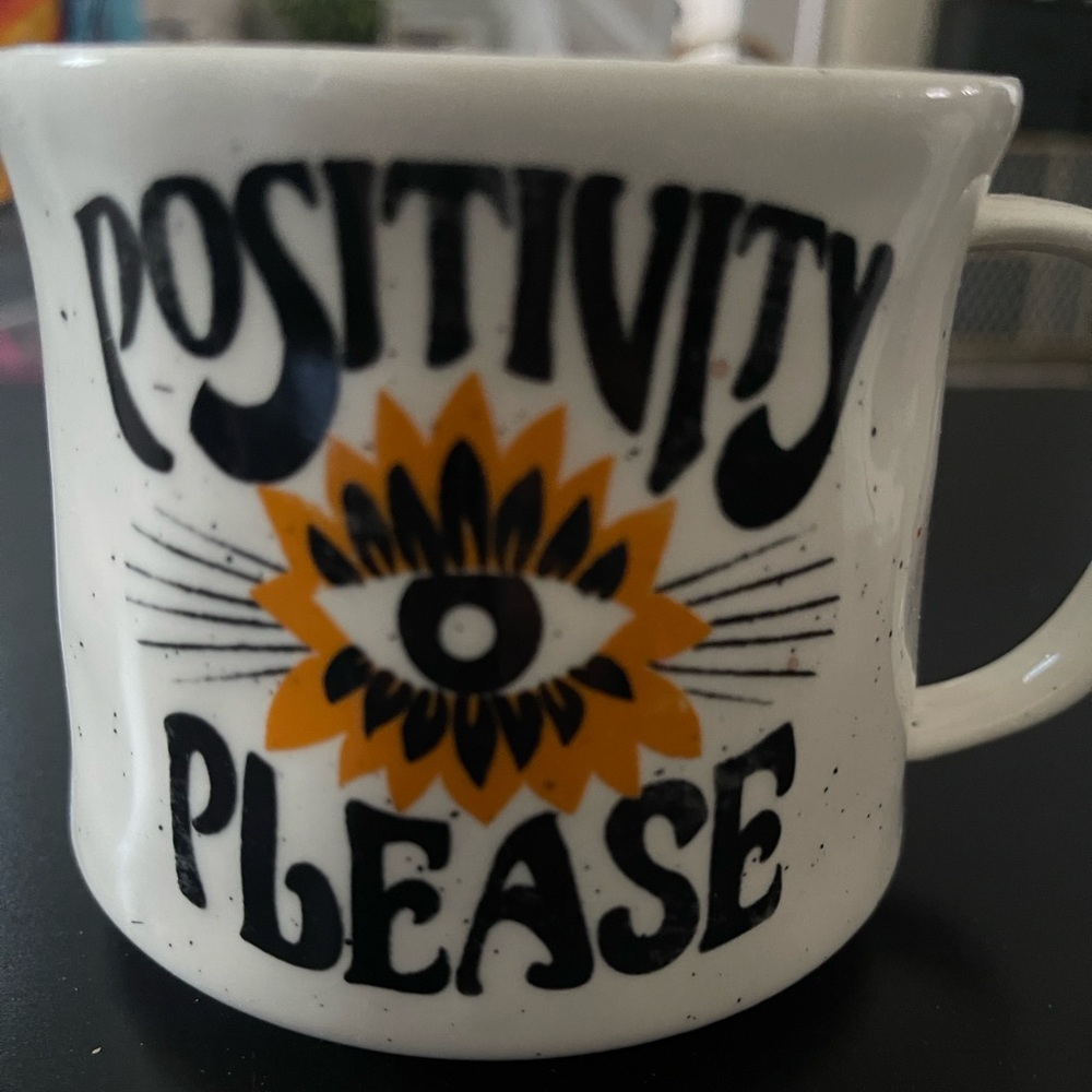 Anthropologie DASEY Eye of Horus Positive Please Coffee Cup mug